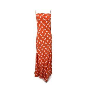 New Flynn Skye Blake Dress Womens L Summer Bunches Coral Floral Rayon Slip